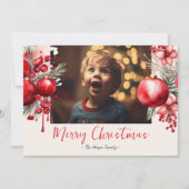 ラッキーレッドポインセチア写真 シーズンカード (正面)