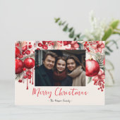 ラッキーレッドポインセチア家族写真 シーズンカード (スタンド正面)