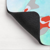 ラッキーレッド&ブラックコイ魚 マウスパッド (コーナー)