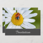 ラッキーレディバグの魅惑的な招待カード 招待状 (正面/裏面)