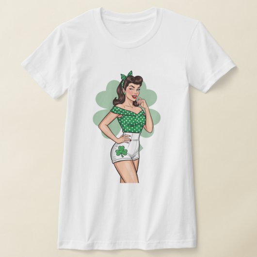 ラッキーレトロガール Tシャツ (レイダウン)