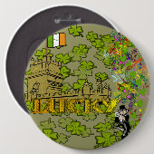 ラッキーレプラーアンと彼のアイルランドの城 缶バッジ (正面&裏面)