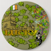 ラッキーレプラーアンと彼のアイルランドの城 缶バッジ (正面)