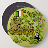 ラッキーレプラーアンと彼のアイルランドの城 缶バッジ (正面&裏面)