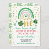 ラッキーワンガールファースト誕生日セントパトリックの日 招待状 (正面/裏面)