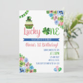 ラッキーワンサンパトリックの日の最初の誕生日 招待状 (スタンド正面)