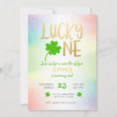 ラッキーワンサンパトリックスデイシャムロック誕生日 招待状 (正面)