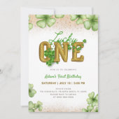 ラッキーワンシャムロック聖パトリックの日1st誕生日 招待状 (正面)