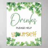 ラッキーワンシャムロック誕生日テーブルサイン ポスター (正面)