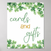 ラッキーワンシャムロック誕生日テーブルサイン ポスター (正面)