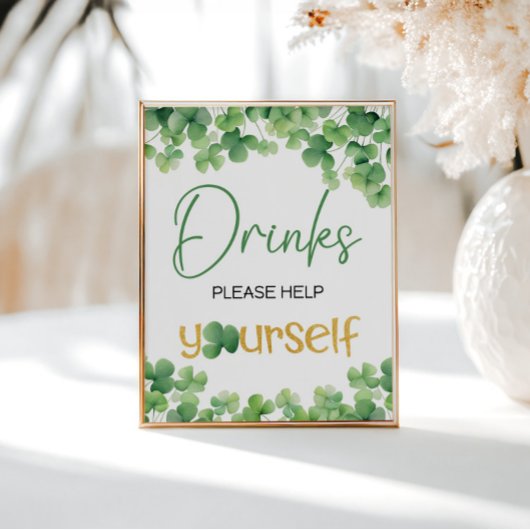 ラッキーワンシャムロック誕生日テーブルサイン ポスター