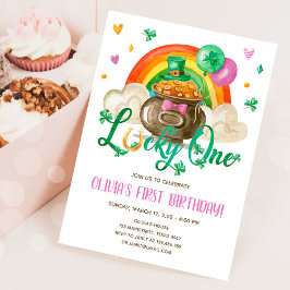ラッキーワンセントパトリックのデイガールファースト誕生日 招待状