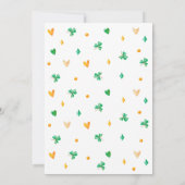 ラッキーワンセントパトリックのデイガールファースト誕生日 招待状 (裏面)