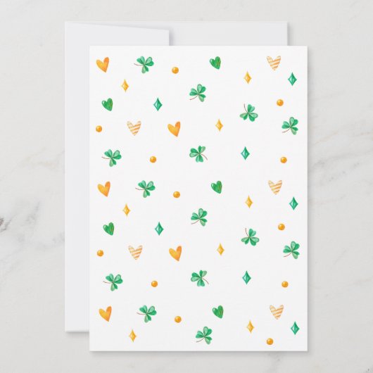 ラッキーワンセントパトリックのデイガールファースト誕生日 招待状 (裏面)