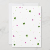 ラッキーワンセントパトリックのデイガールファースト誕生日 招待状 (裏面)