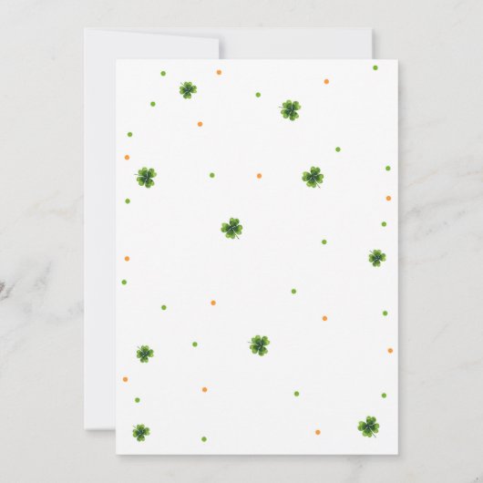 ラッキーワンセントパトリックのデイボーイファースト誕生日 招待状 (裏面)