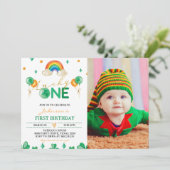 ラッキーワンセントパトリックの少年1歳の誕生日招待状 招待状 (スタンド正面)