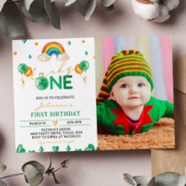 ラッキーワンセントパトリックの少年1歳の誕生日招待状 招待状