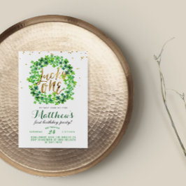 ラッキーワンセントパトリックの日の最初の誕生日 招待状