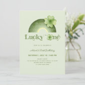 ラッキーワンセントパトリックの日レインボー1st誕生日 招待状 (スタンド正面)