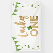 ラッキーワンセントパトリックの日誕生日バナークローバー 横断幕 (縦)