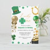 ラッキーワンファースト誕生日セントパトリックのデイボーイガール 招待状 (スタンド正面)