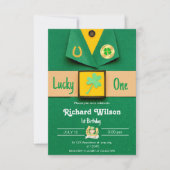 ラッキーワンファースト誕生日ボーイシャムロック 招待状 (正面)