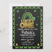 ラッキーワンファースト誕生日招待状St patty's day 招待状 (正面)