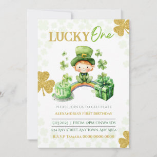 ラッキーワンファースト誕生日St patricks 招待状