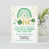 ラッキーワンベビーファースト誕生日セントパトリックの日 招待状 (スタンド正面)