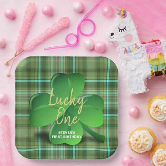 ラッキーワンボーイズファーストSt patricks誕生日パーティー ペーパープレート (パーティー)