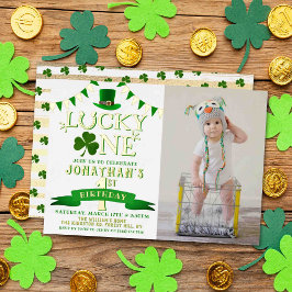 ラッキーワン写真第1誕生日実在 箔招待状