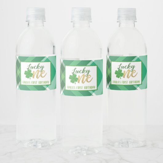 ラッキーワン誕生日ウォーターボトルラベル – カスタム ペットボトルラベル (ボトル)