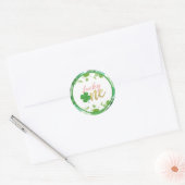 ラッキーワン誕生日ステッカー – 女の子 ラウンドシール (封筒)