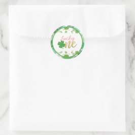 ラッキーワン誕生日ステッカー – 女の子 ラウンドシール