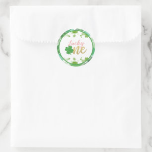 ラッキーワン誕生日ステッカー – 女の子 ラウンドシール