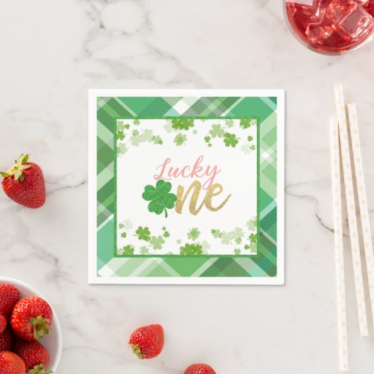 ラッキーワン誕生日ナプキンガール スタンダードカクテルナプキン (インサイチュ)