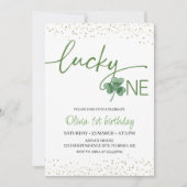 ラッキーワン誕生日招待状、セントパトリックスをテーマにした 招待状 (正面)