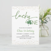 ラッキーワン誕生日招待状、セントパトリックスをテーマにした 招待状 (スタンド正面)