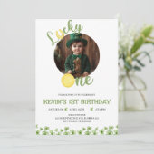 ラッキーワン誕生日招待状、セントパトリックスをテーマにした 招待状 (スタンド正面)