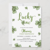 ラッキーワン誕生日招待状、セントパトリックスをテーマにした 招待状 (正面)