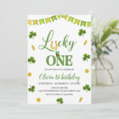 ラッキーワン誕生日招待状、セントパトリックスをテーマにした 招待状 (スタンド正面)