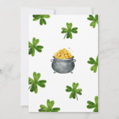 ラッキーワン誕生日招待状、セントパトリックスをテーマにした 招待状 (裏面)