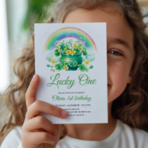 ラッキーワン誕生日招待状、セントパトリックスをテーマにした