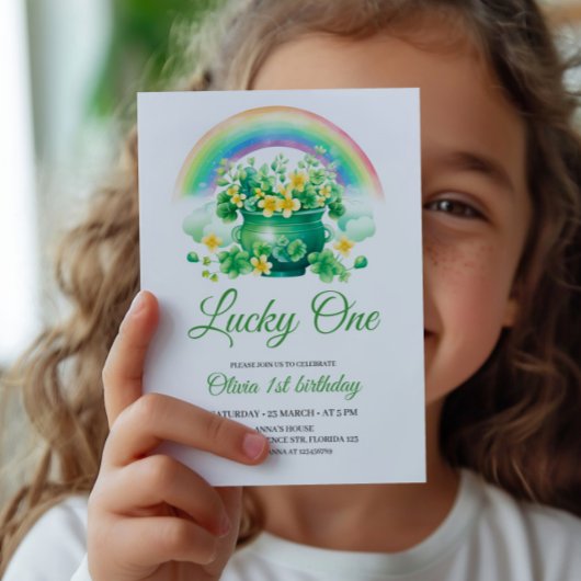ラッキーワン誕生日招待状、セントパトリックスをテーマにした 招待状