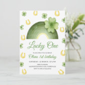 ラッキーワン誕生日招待状、セントパトリックスをテーマにした 招待状 (スタンド正面)