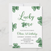 ラッキーワン誕生日招待状、セントパトリックスをテーマにした 招待状 (正面)