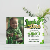 ラッキーワン誕生日招待状（写真あり） 招待状 (スタンド正面)