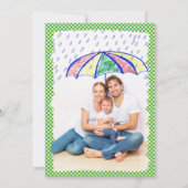 ラッキーワンSt patricksポートレート写真1歳の誕生日 招待状 (裏面)