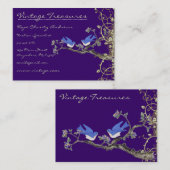 ラッキーヴィンテージブルーバードスワールデザイン 名刺 (正面/裏面)